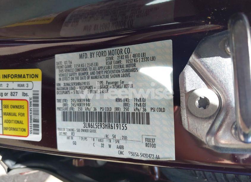 Photo 9 of 2017 Lincoln Mkz RESERVE (VIN 3LN6L5E93HR619155)