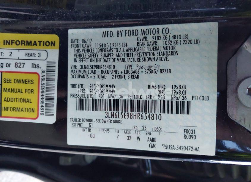 Photo 9 of 2017 Lincoln Mkz RESERVE (VIN 3LN6L5E98HR654810)