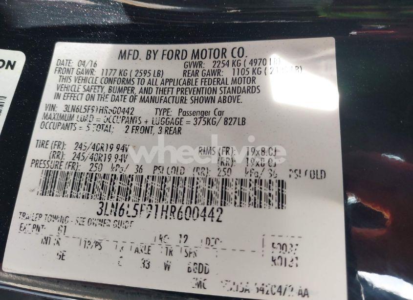 Photo 9 of 2017 Lincoln Mkz RESERVE (VIN 3LN6L5F91HR600442)