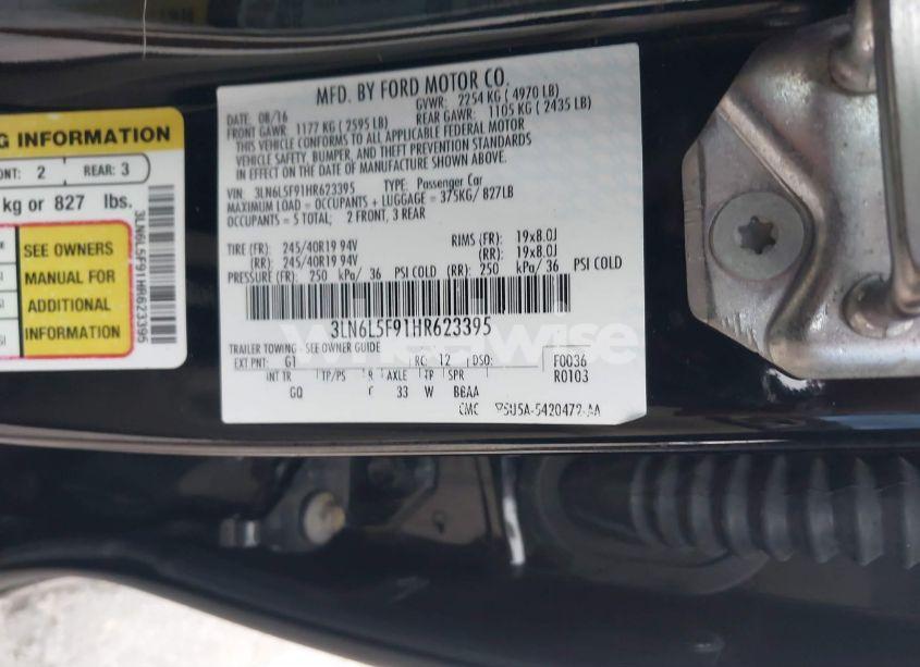 Photo 9 of 2017 Lincoln Mkz RESERVE (VIN 3LN6L5F91HR623395)