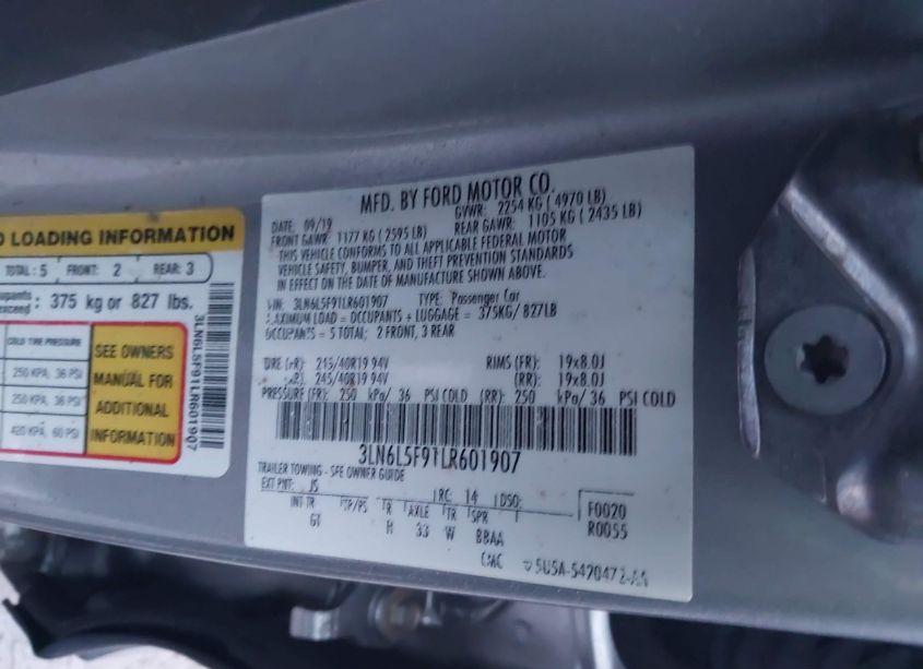 Photo 9 of 2020 Lincoln Mkz RESERVE (VIN 3LN6L5F91LR601907)