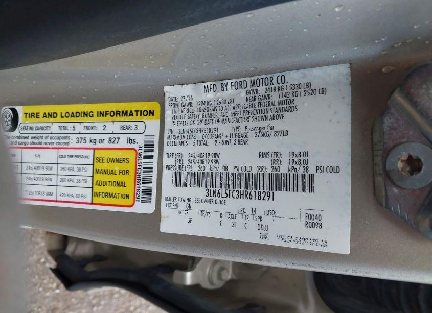 Photo 9 of 2017 Lincoln Mkz RESERVE (VIN 3LN6L5FC3HR618291)