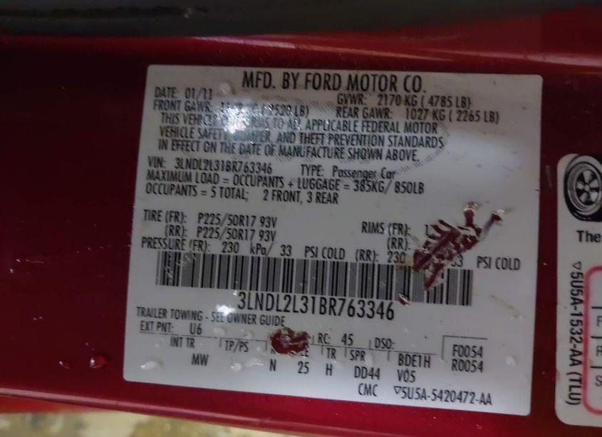 Photo 9 of 2011 Lincoln Mkz HYBRID (VIN 3LNDL2L31BR763346)