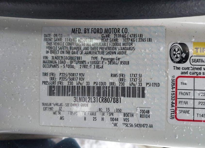 Photo 9 of 2012 Lincoln Mkz HYBRID (VIN 3LNDL2L31CR807881)