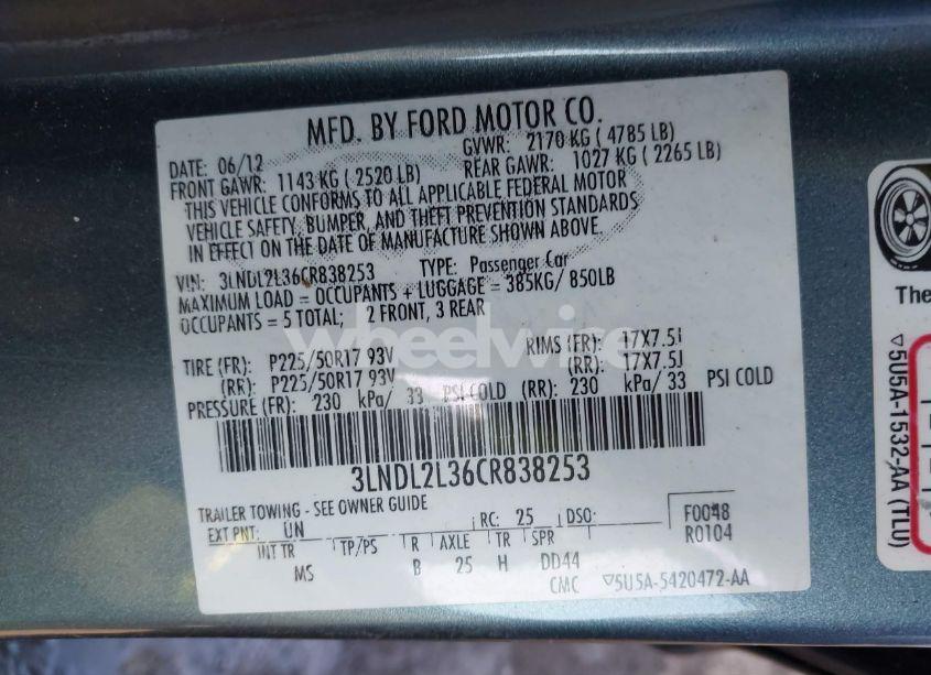 Photo 9 of 2012 Lincoln Mkz HYBRID (VIN 3LNDL2L36CR838253)