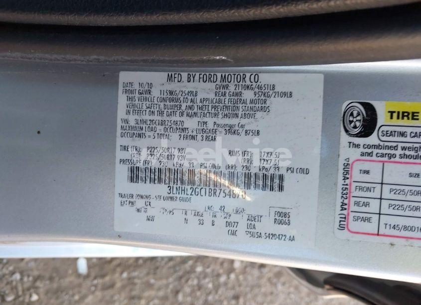 Photo 9 of 2011 Lincoln Mkz N/A (VIN 3LNHL2GC1BR754870)