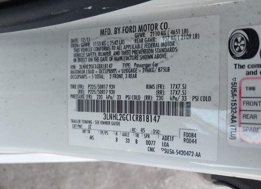 Photo 9 of 2012 Lincoln Mkz (VIN 3LNHL2GC1CR818147)