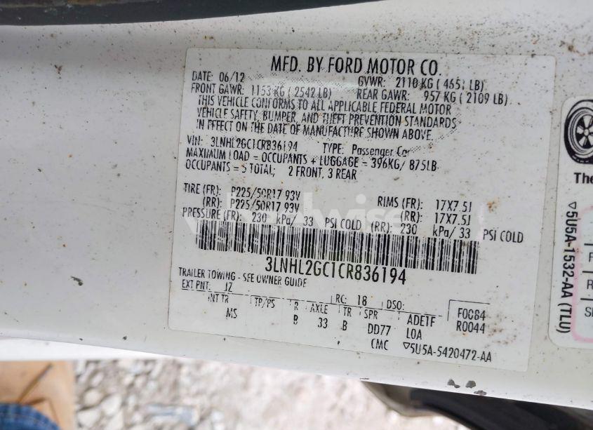 Photo 9 of 2012 Lincoln Mkz (VIN 3LNHL2GC1CR836194)