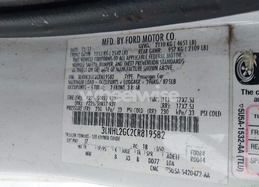 Photo 9 of 2012 Lincoln Mkz (VIN 3LNHL2GC2CR819582)