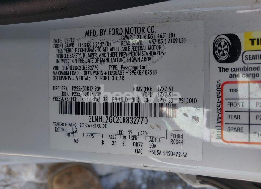 Photo 9 of 2012 Lincoln Mkz (VIN 3LNHL2GC2CR832770)