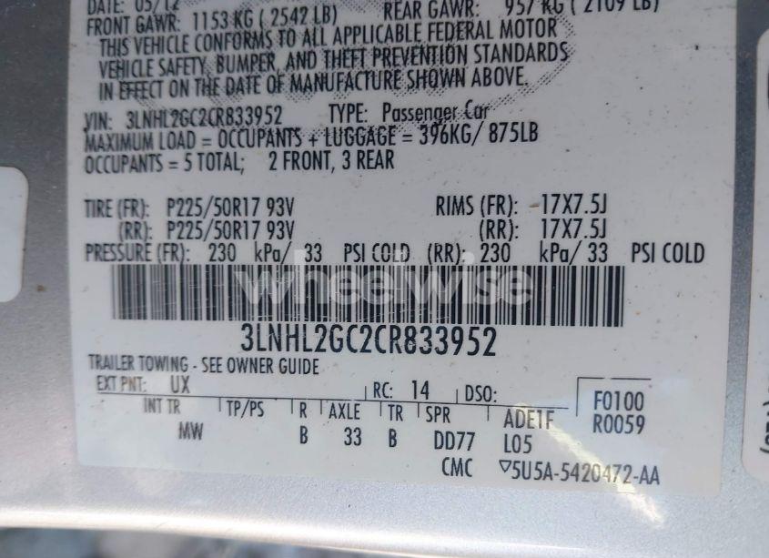 Photo 9 of 2012 Lincoln Mkz (VIN 3LNHL2GC2CR833952)