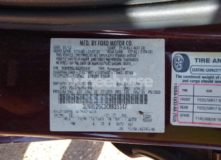 Photo 9 of 2012 Lincoln Mkz (VIN 3LNHL2GC3CR835547)