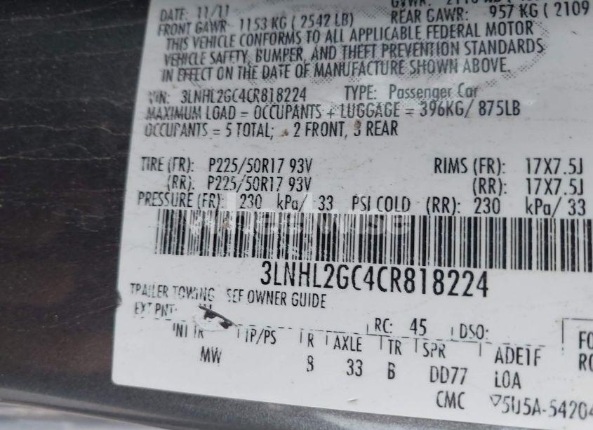 Photo 9 of 2012 Lincoln Mkz (VIN 3LNHL2GC4CR818224)