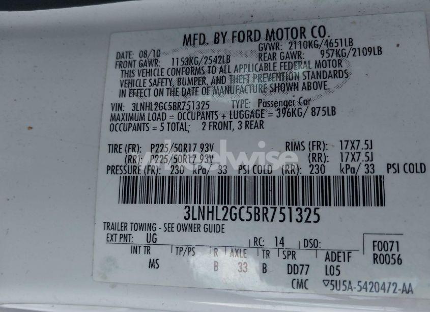 Photo 9 of 2011 Lincoln Mkz (VIN 3LNHL2GC5BR751325)