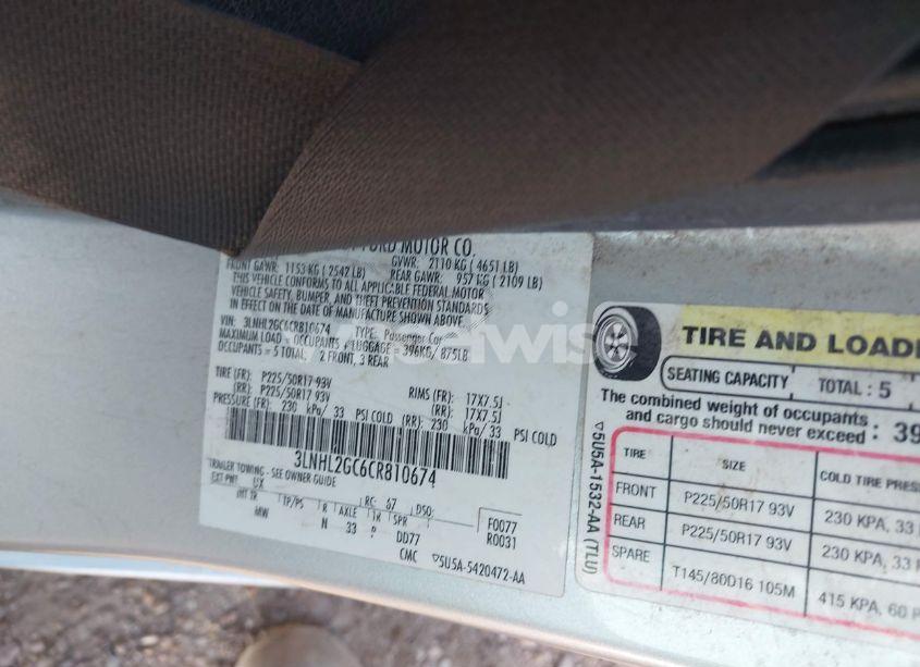 Photo 9 of 2012 Lincoln Mkz (VIN 3LNHL2GC6CR810674)