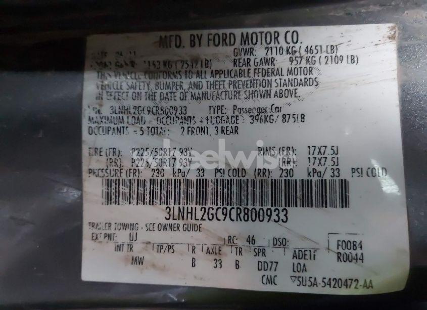 Photo 9 of 2012 Lincoln Mkz (VIN 3LNHL2GC9CR800933)