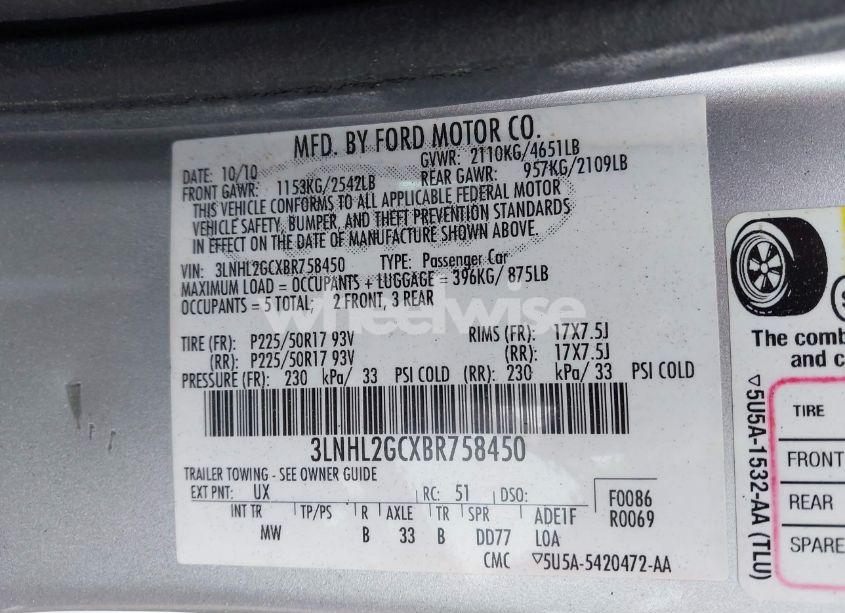 Photo 9 of 2011 Lincoln Mkz N/A (VIN 3LNHL2GCXBR758450)