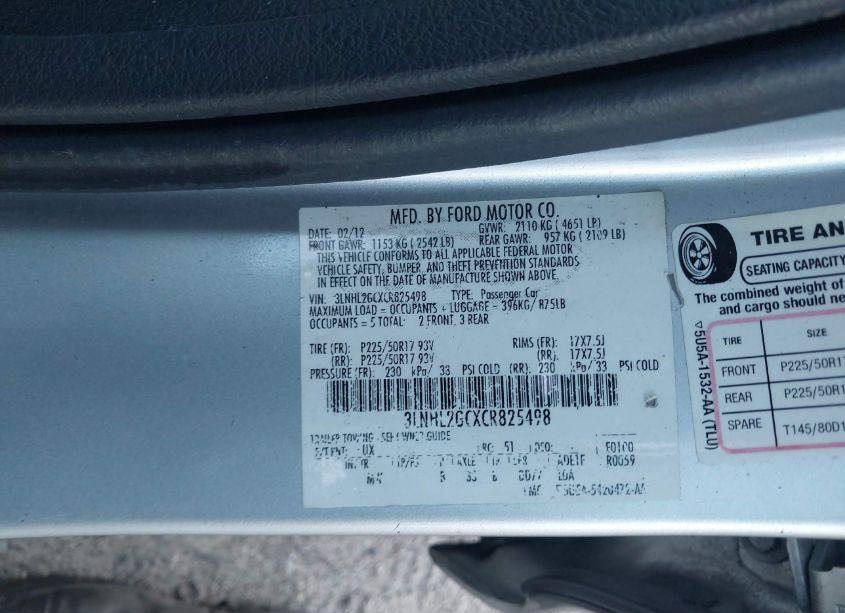 Photo 9 of 2012 Lincoln Mkz (VIN 3LNHL2GCXCR825498)