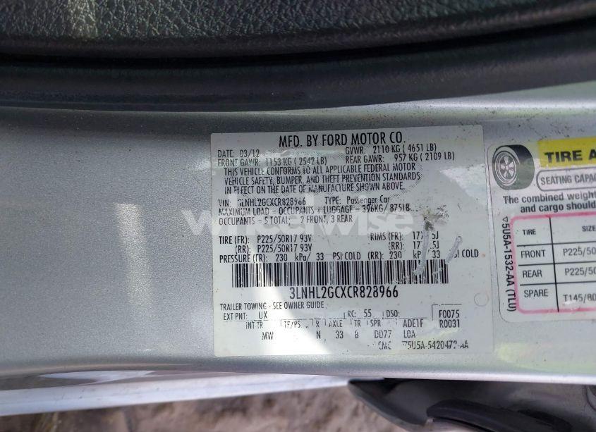 Photo 9 of 2012 Lincoln Mkz (VIN 3LNHL2GCXCR828966)