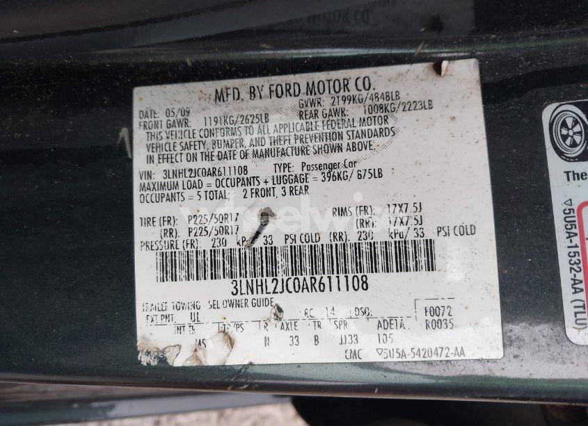 Photo 9 of 2010 Lincoln Mkz N/A (VIN 3LNHL2JC0AR611108)