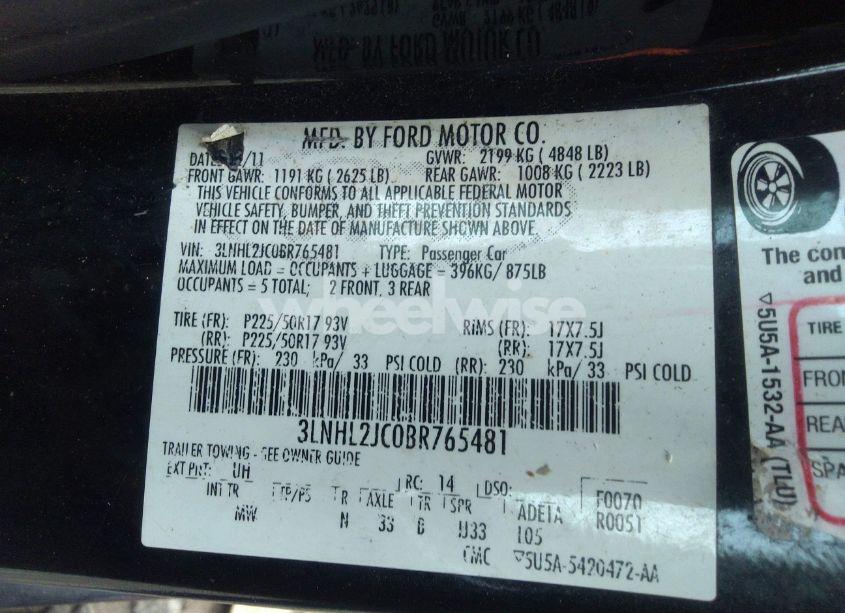 Photo 9 of 2011 Lincoln Mkz (VIN 3LNHL2JC0BR765481)