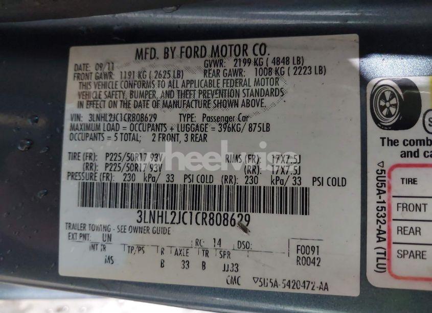 Photo 9 of 2012 Lincoln Mkz (VIN 3LNHL2JC1CR808629)