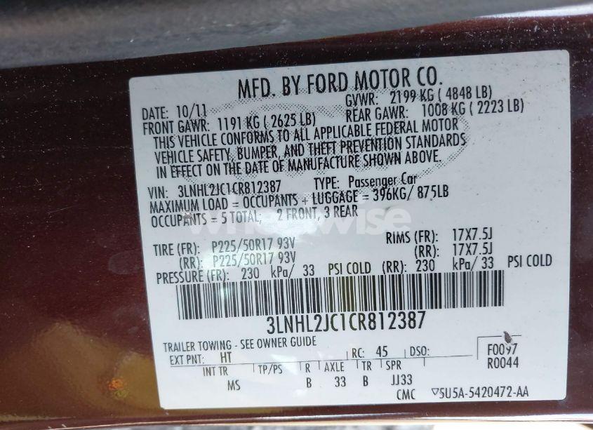 Photo 9 of 2012 Lincoln Mkz (VIN 3LNHL2JC1CR812387)