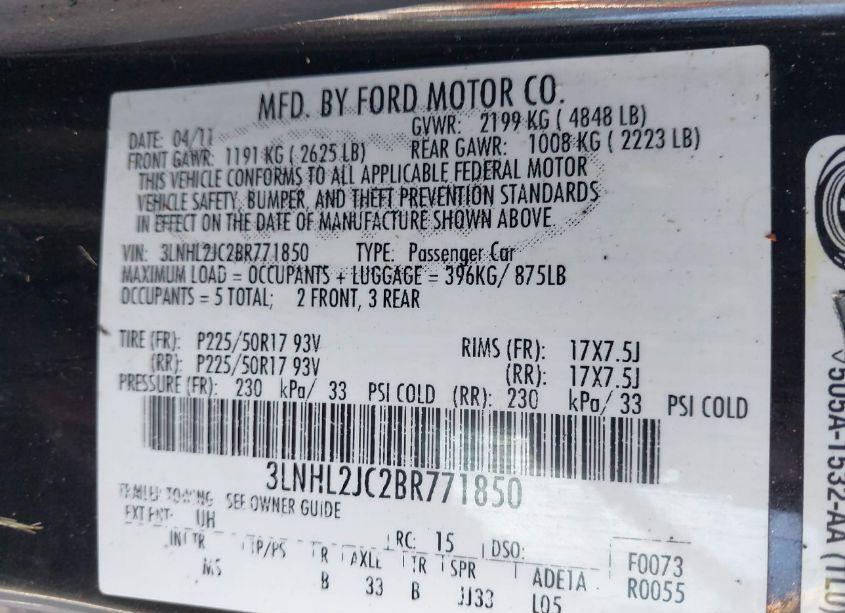 Photo 9 of 2011 Lincoln Mkz (VIN 3LNHL2JC2BR771850)