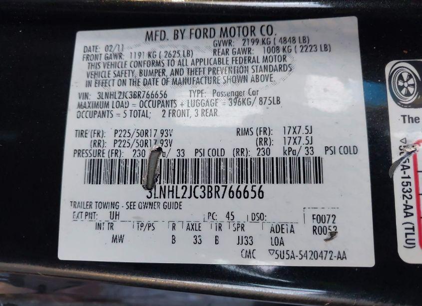 Photo 9 of 2011 Lincoln Mkz (VIN 3LNHL2JC3BR766656)