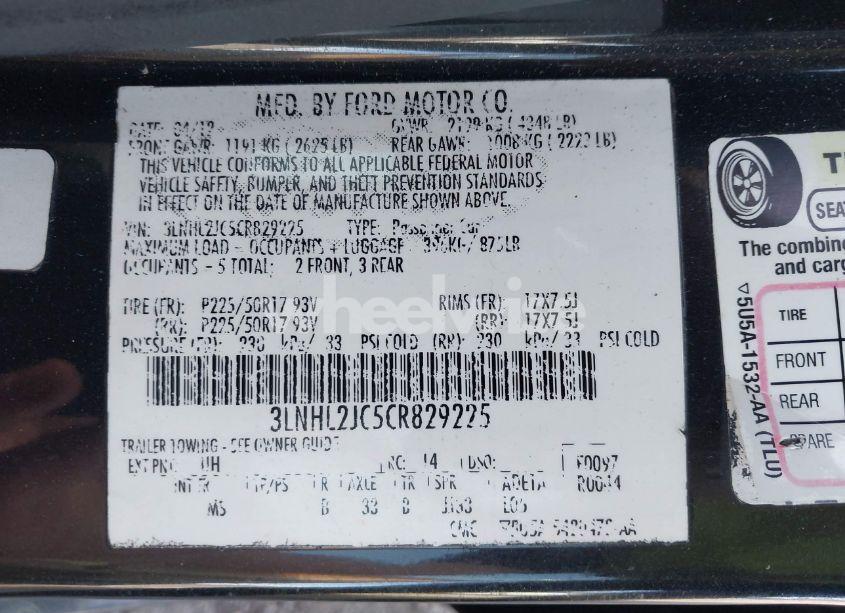 Photo 9 of 2012 Lincoln Mkz (VIN 3LNHL2JC5CR829225)