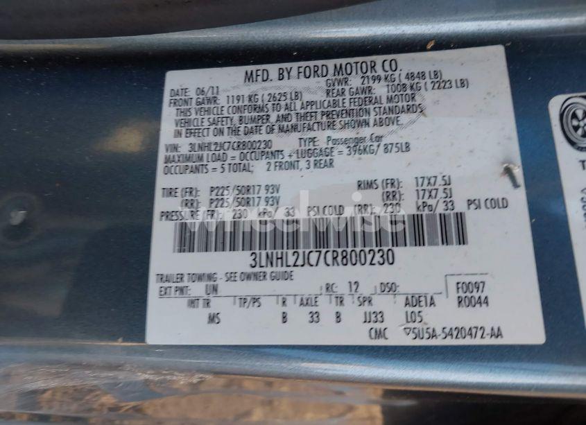 Photo 9 of 2012 Lincoln Mkz (VIN 3LNHL2JC7CR800230)