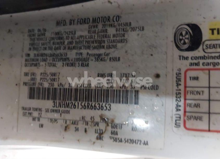 Photo 9 of 2006 Lincoln Zephyr (VIN 3LNHM26156R663653)