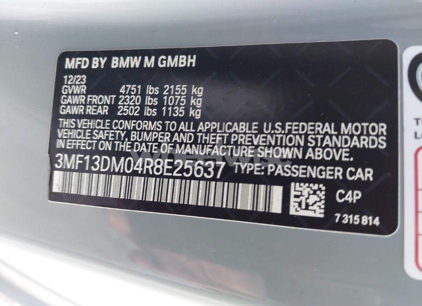 Photo 9 of 2024 Bmw M2 (VIN 3MF13DM04R8E25637)