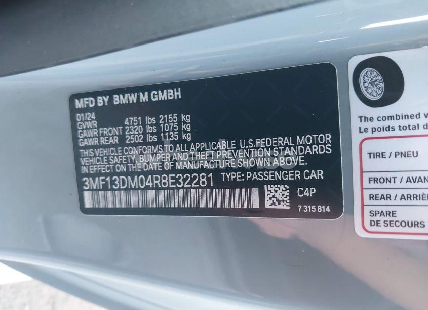 Photo 9 of 2024 Bmw M2 (VIN 3MF13DM04R8E32281)