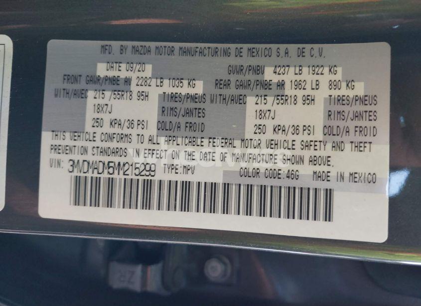 Photo 9 of 2021 Mazda Cx-30 PREMIUM (VIN 3MVDMADM5MM215299)