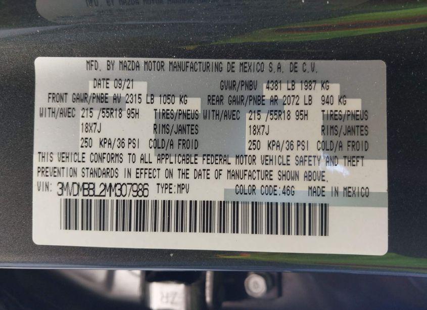 Photo 9 of 2021 Mazda Cx-30 SELECT (VIN 3MVDMBBL2MM307986)