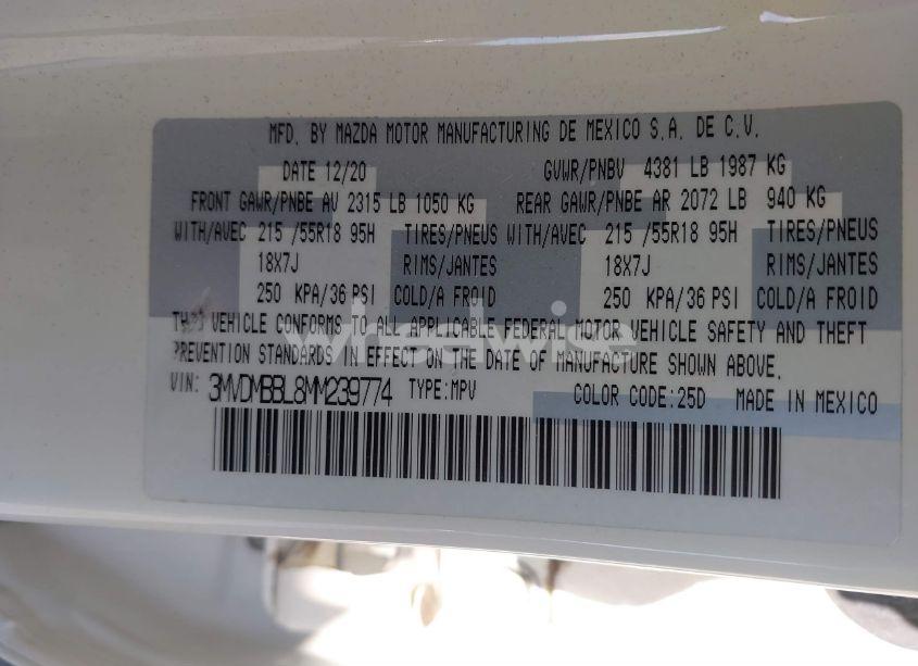 Photo 9 of 2021 Mazda Cx-30 SELECT (VIN 3MVDMBBL8MM239774)