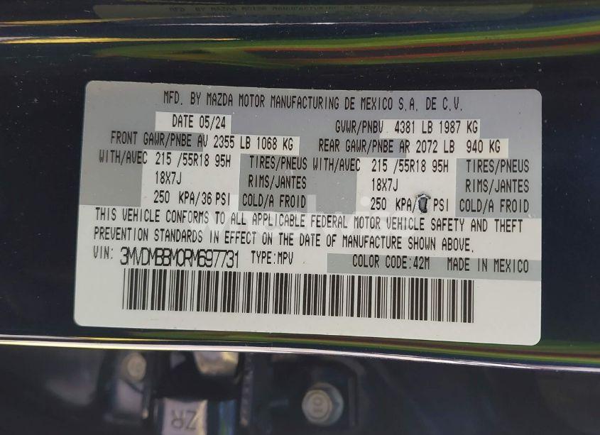 Photo 9 of 2024 Mazda Cx-30 2.5 S SELECT SPORT (VIN 3MVDMBBM0RM697731)