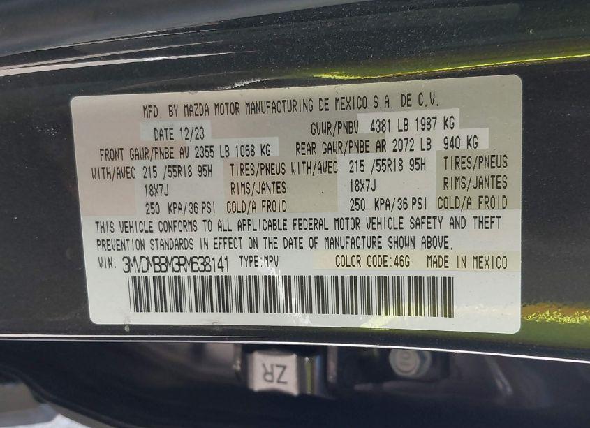 Photo 9 of 2024 Mazda Cx-30 2.5 S SELECT SPORT (VIN 3MVDMBBM3RM638141)