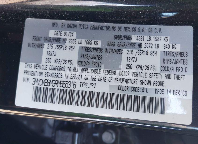 Photo 9 of 2024 Mazda Cx-30 2.5 S SELECT SPORT (VIN 3MVDMBBM3RM656316)