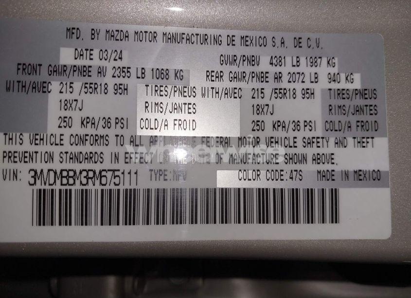 Photo 9 of 2024 Mazda Cx-30 2.5 S SELECT SPORT (VIN 3MVDMBBM3RM675111)