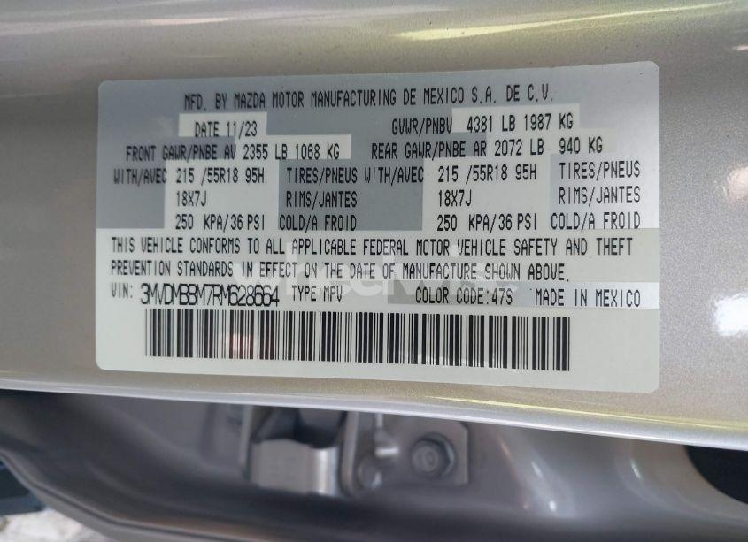 Photo 9 of 2024 Mazda Cx-30 2.5 S SELECT SPORT (VIN 3MVDMBBM7RM628664)