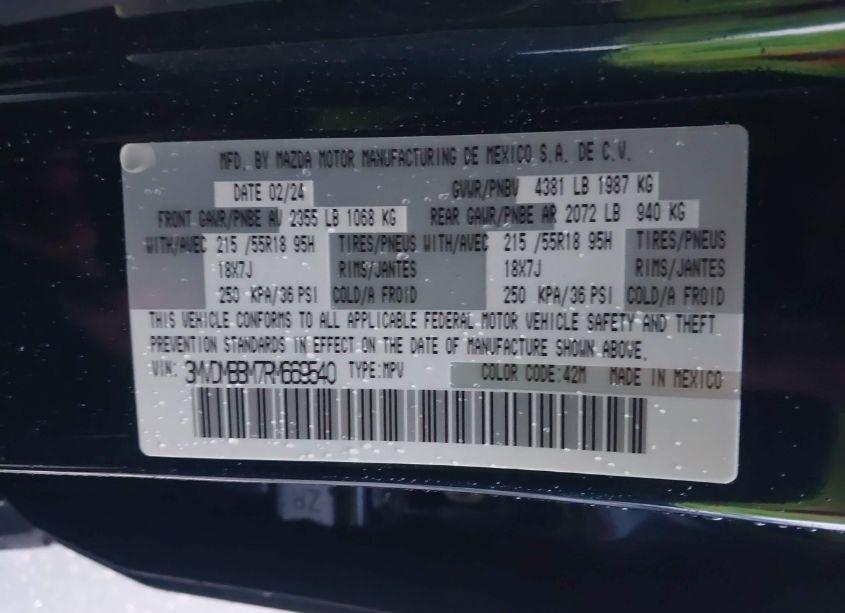 Photo 9 of 2024 Mazda Cx-30 2.5 S SELECT SPORT (VIN 3MVDMBBM7RM669540)