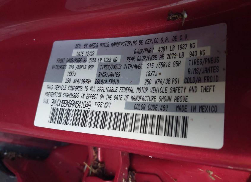 Photo 9 of 2024 Mazda Cx-30 2.5 S SELECT SPORT (VIN 3MVDMBBM8RM641049)