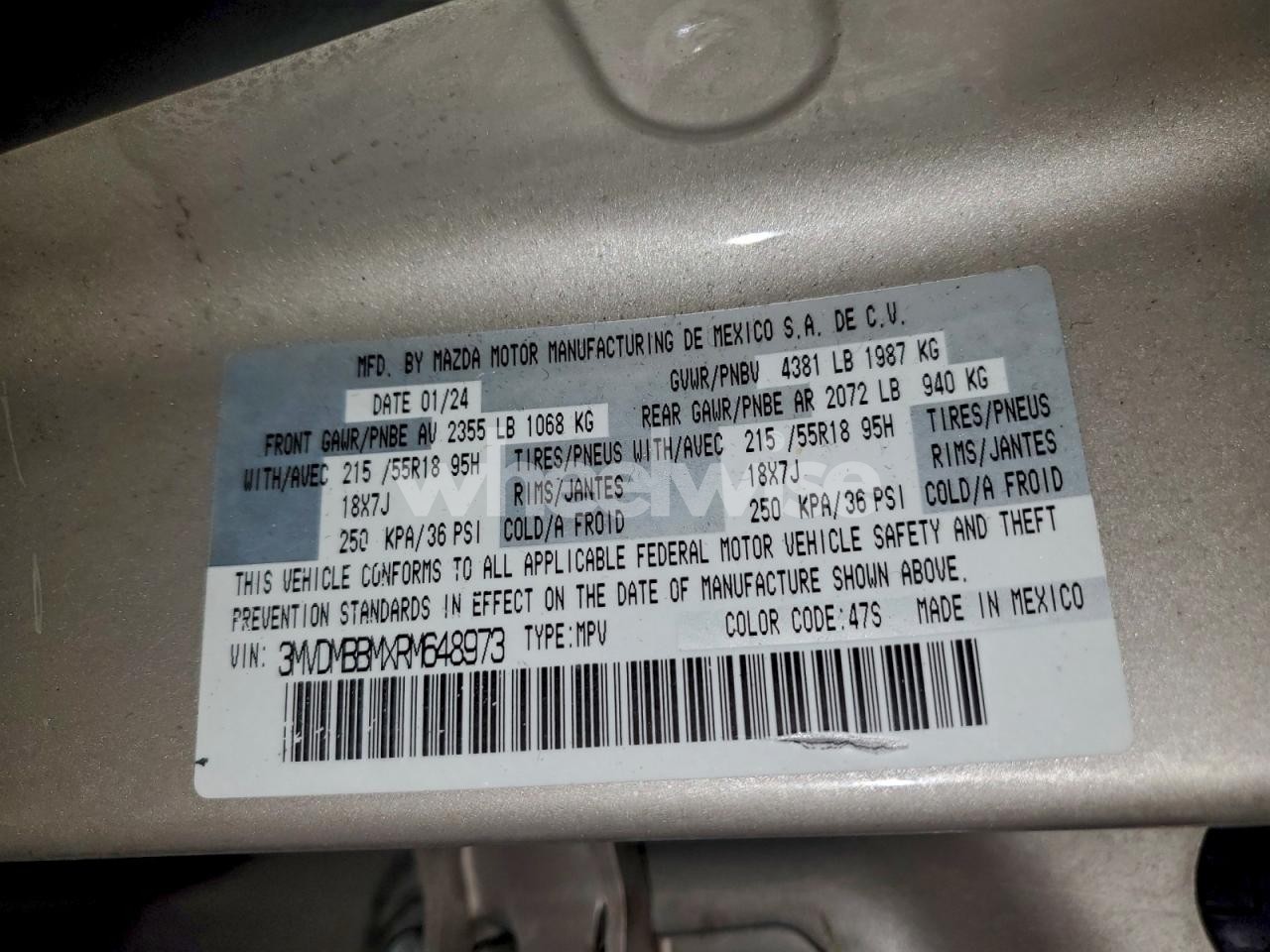 Photo 13 of 2024 MAZDA CX-30 SELECT (VIN 3MVDMBBMXRM648973)