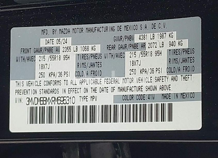 Photo 9 of 2024 Mazda Cx-30 2.5 S SELECT SPORT (VIN 3MVDMBBMXRM695310)