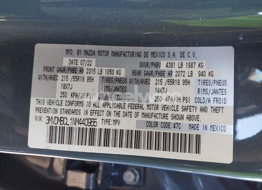 Photo 9 of 2022 Mazda Cx-30 CARBON EDITION (VIN 3MVDMBCL1NM440965)