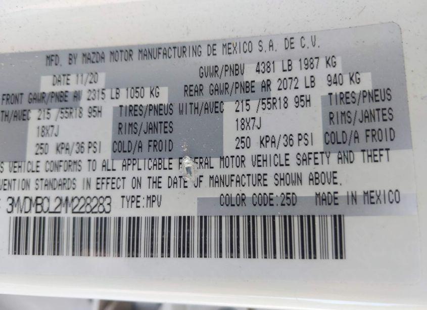 Photo 9 of 2021 Mazda Cx-30 PREFERRED (VIN 3MVDMBCL2MM228283)