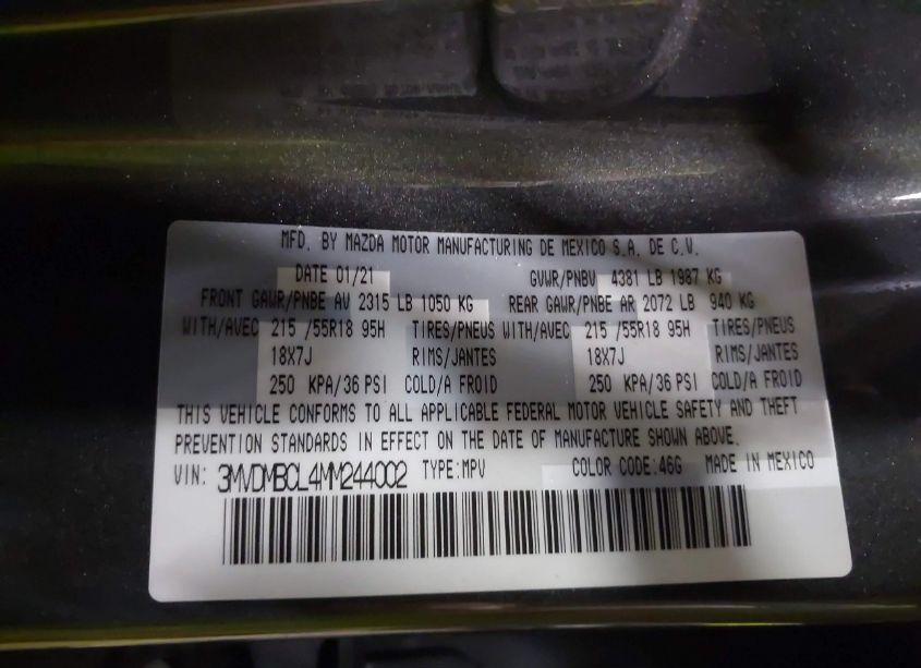 Photo 9 of 2021 Mazda Cx-30 PREFERRED (VIN 3MVDMBCL4MM244002)