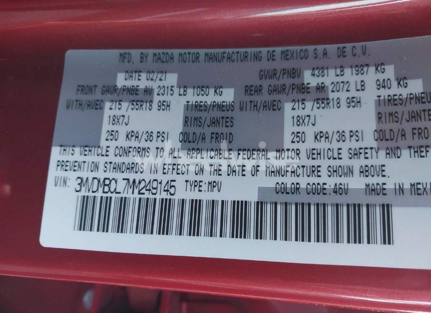 Photo 9 of 2021 Mazda Cx-30 PREFERRED (VIN 3MVDMBCL7MM249145)